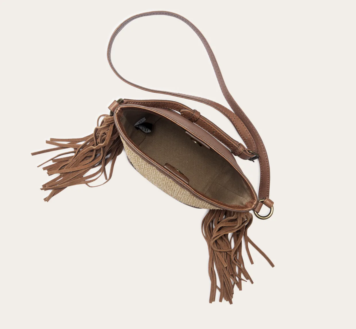 Handbags^Frye Ava Raffia Mini Bucket Cognac