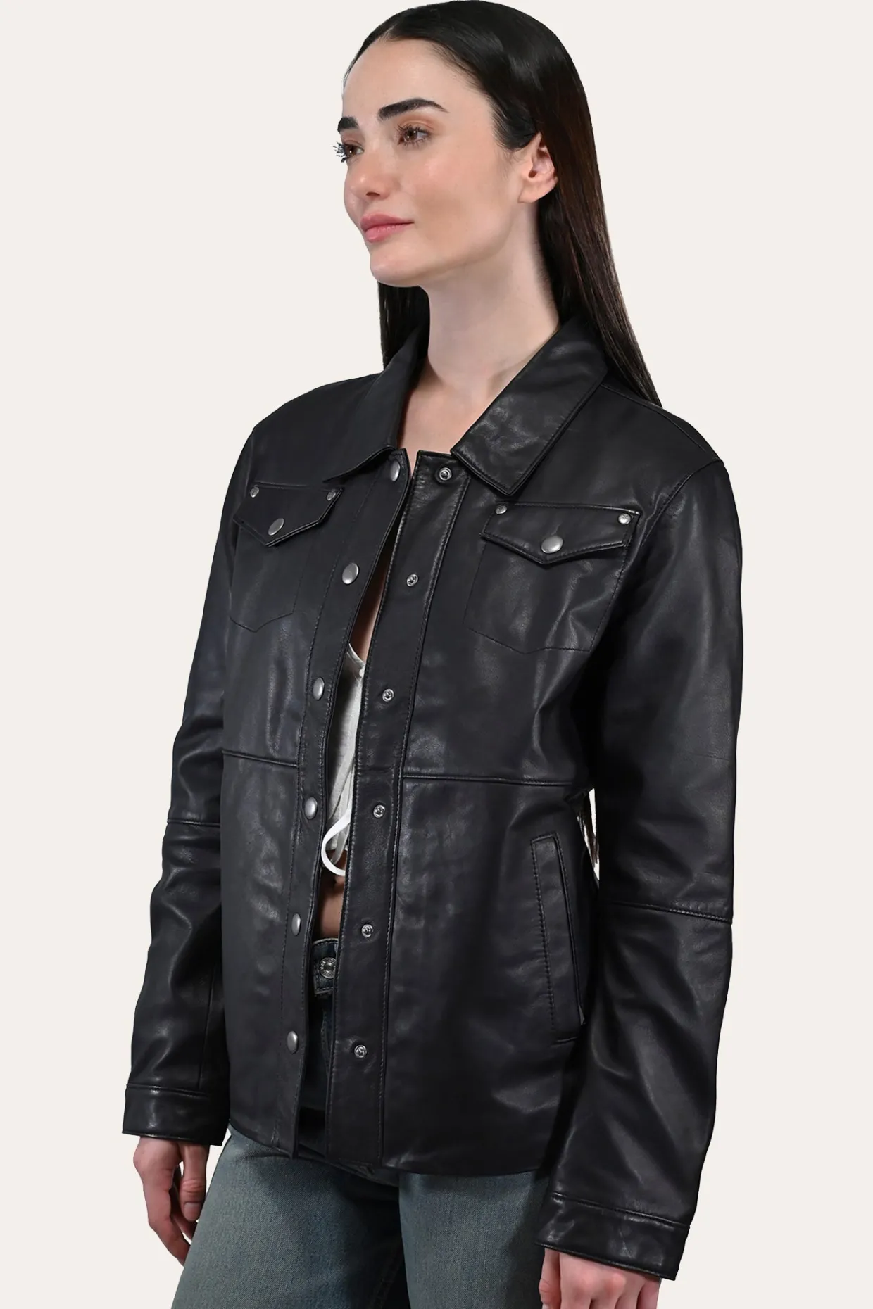 Leather Jackets^Frye Leather Shirt Black