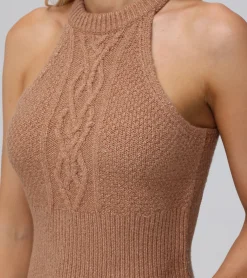 Tops^Frye Cable Halter Sweater Brown