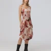 Dresses^Frye Charmeuse Lace Trim Slip Midi Dress