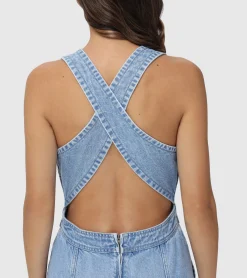 Dresses^Frye Criss-cross Maxi Denim Dress Paradise Wash