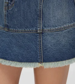 Bottoms^Frye Denim Mini Skirt Mustang Wash