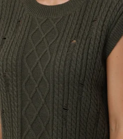 Tops^Frye Distressed Cable Sweater Vest