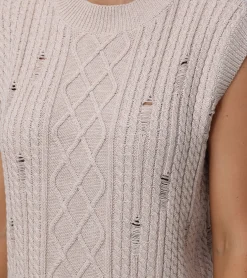Tops^Frye Distressed Cable Sweater Vest