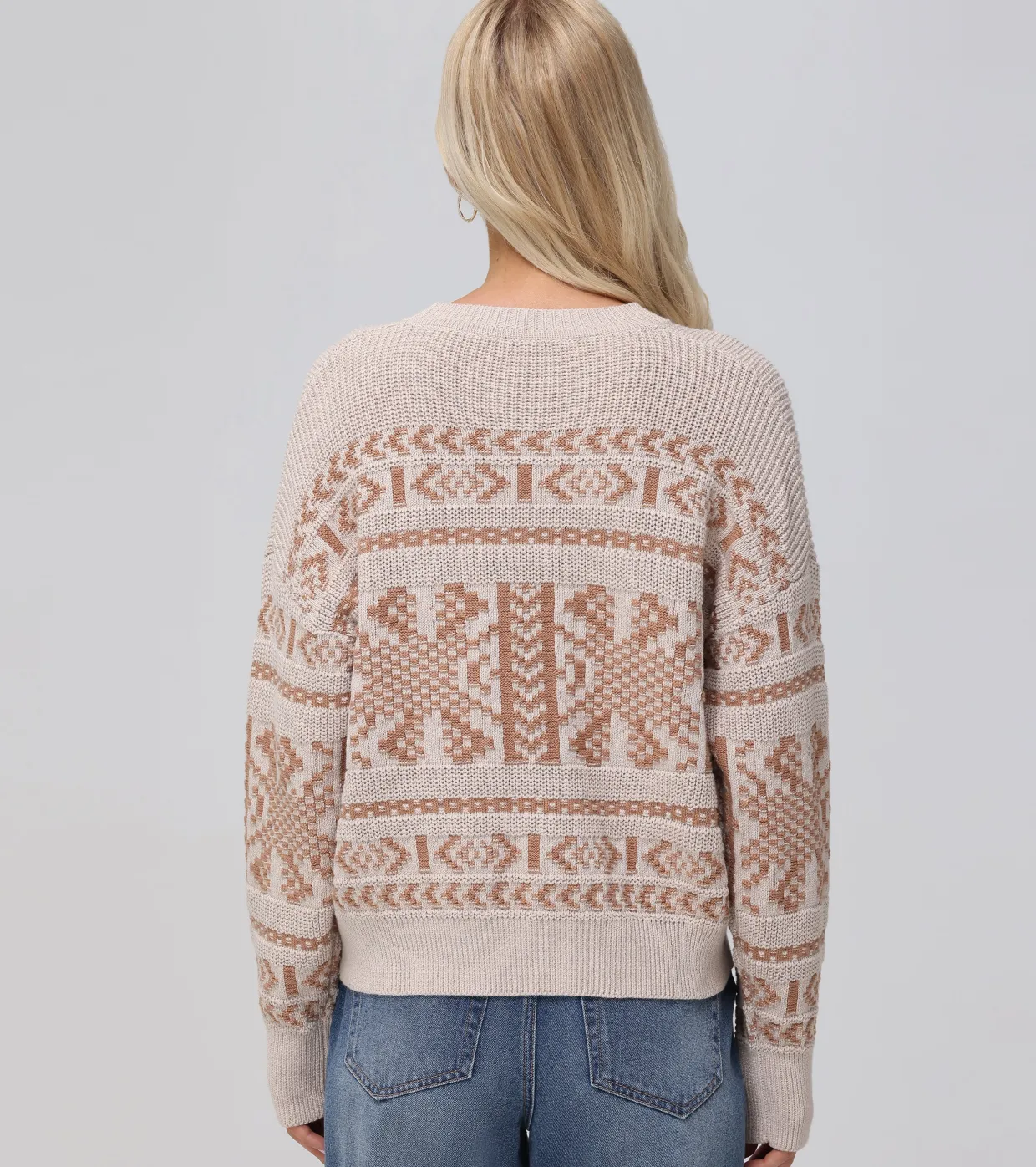 Tops^Frye Fairisle Crewneck Pullover Oatmeal Heather