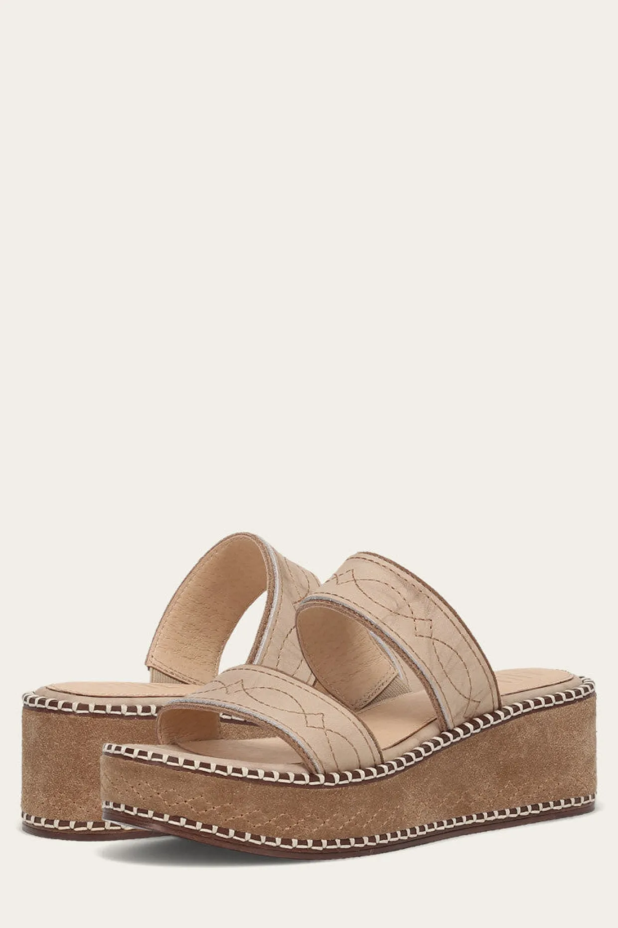 Sandals^Frye Joy Woodstock 2 Band Platform Slide
