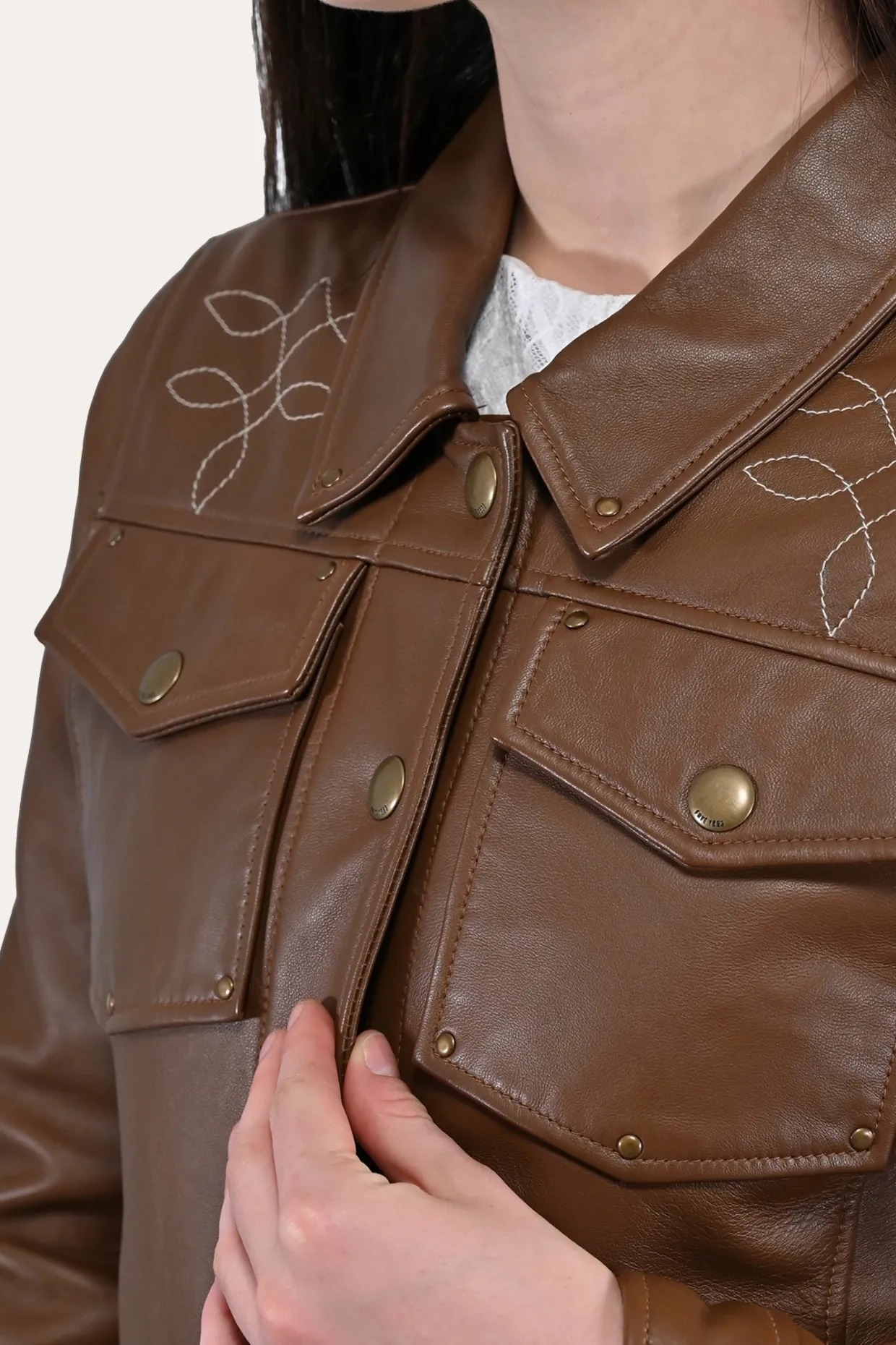 Leather Jackets^Frye Trucker Jacket Medium Brown