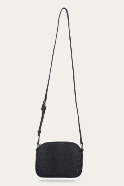 Handbags^Frye Melissa Sueded Croco Camera Black