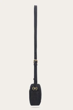 Handbags^Frye Melissa Sueded Croco Camera Black