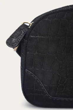 Handbags^Frye Melissa Sueded Croco Camera Black