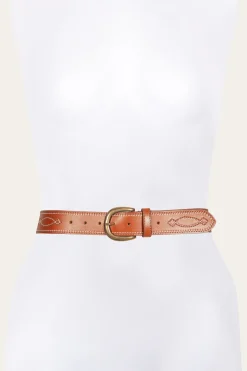 Belts^Frye 40MM Belt 2-Tone Stitch Tan