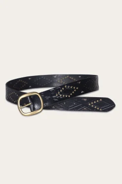 Belts^Frye 38mm Belt With Southwestern Embossing, Perf & Studs