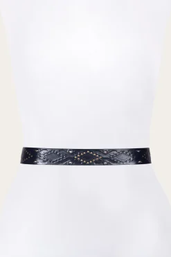 Belts^Frye 38mm Belt With Southwestern Embossing, Perf & Studs