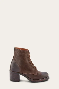 Booties^Frye Sabrina 6G Lace Up