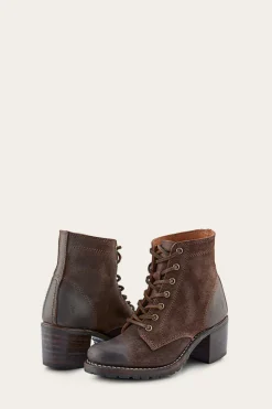 Booties^Frye Sabrina 6G Lace Up
