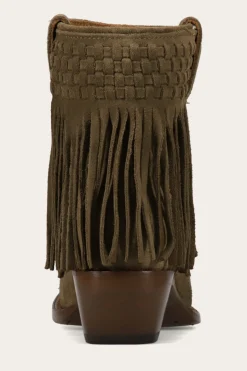 Booties^Frye Sacha Short Fringe Bootie