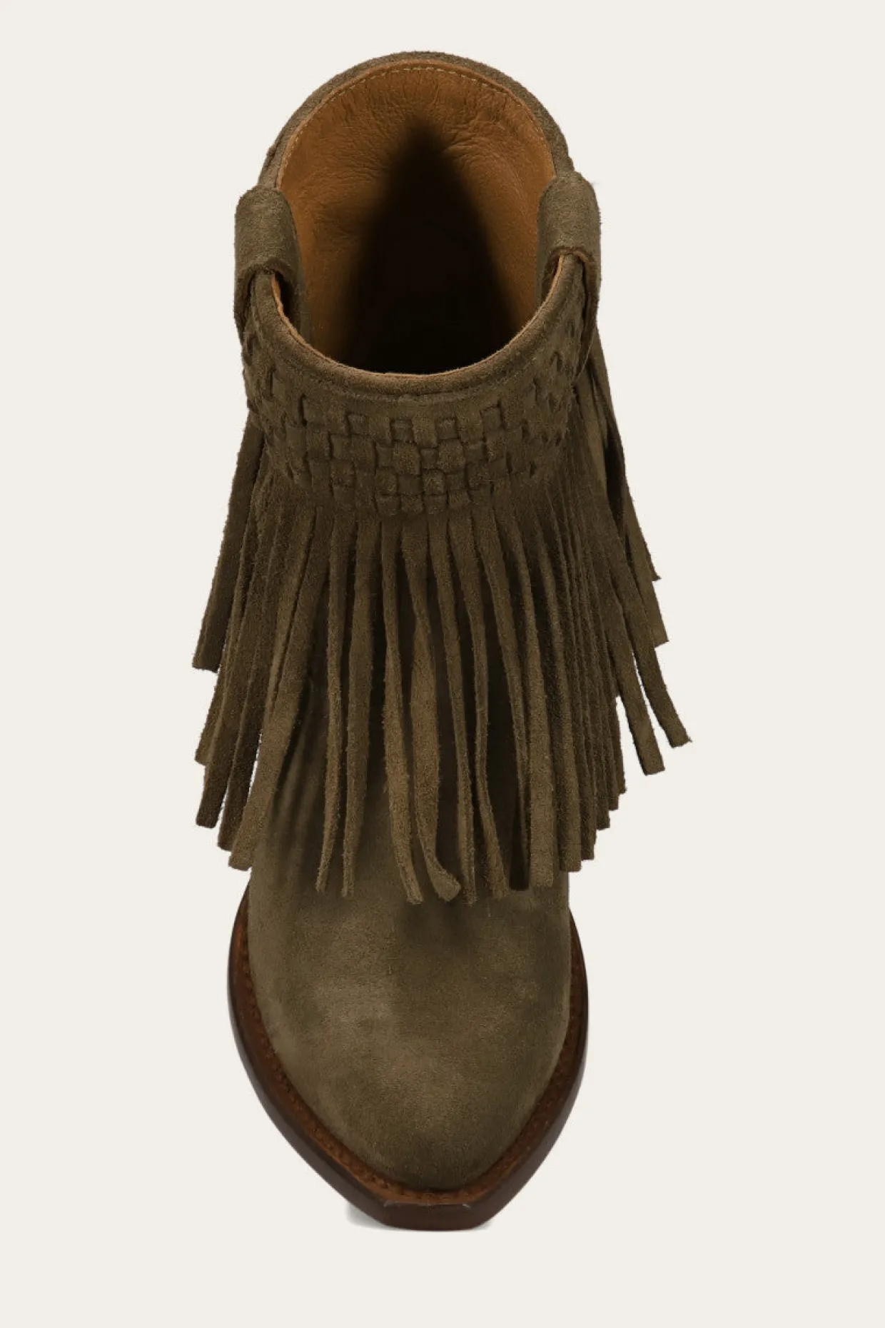 Booties^Frye Sacha Short Fringe Bootie