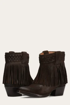 Booties^Frye Sacha Short Fringe Bootie