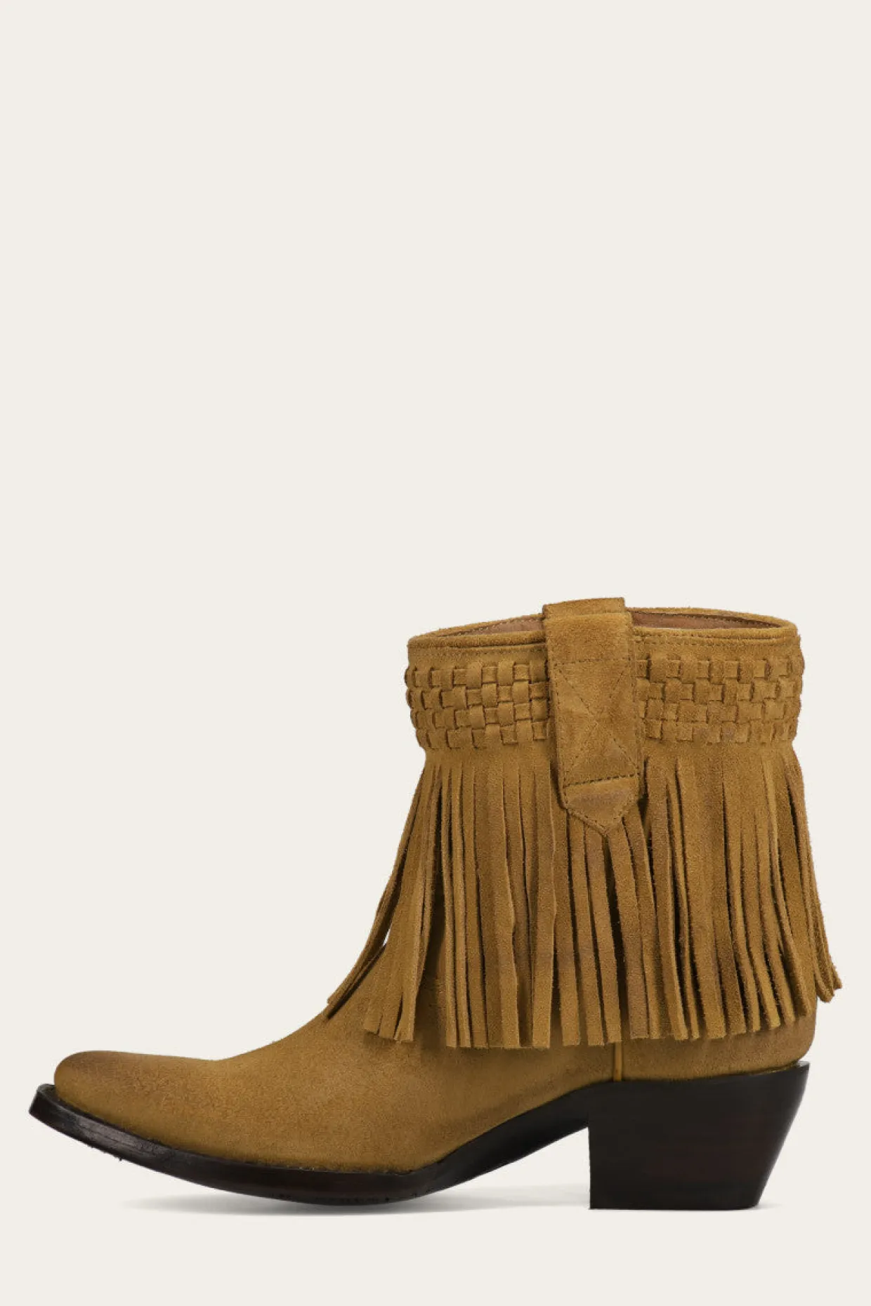 Booties^Frye Sacha Short Fringe Bootie