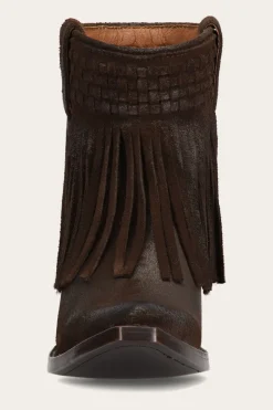 Booties^Frye Sacha Short Fringe Bootie
