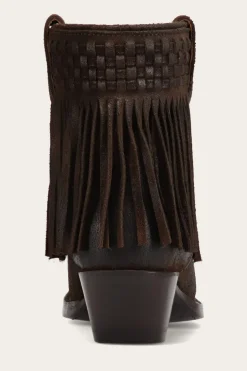 Booties^Frye Sacha Short Fringe Bootie