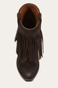 Booties^Frye Sacha Short Fringe Bootie
