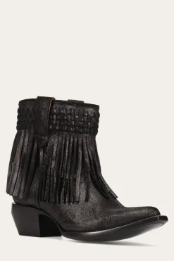 Booties^Frye Sacha Short Fringe Bootie