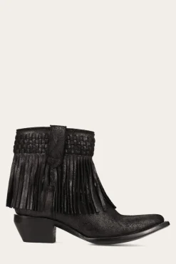 Booties^Frye Sacha Short Fringe Bootie