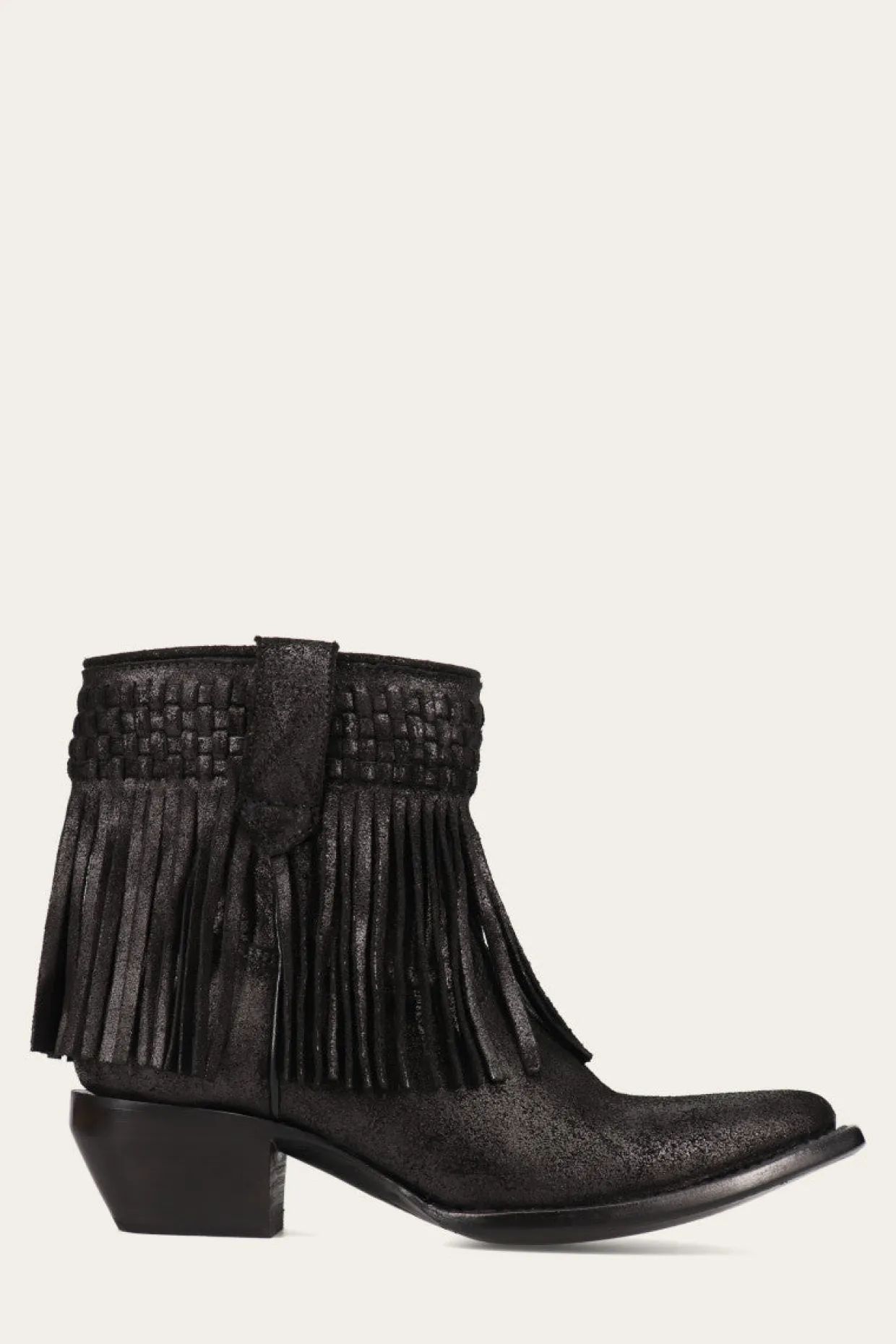 Booties^Frye Sacha Short Fringe Bootie