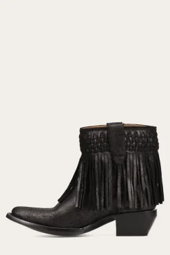 Booties^Frye Sacha Short Fringe Bootie