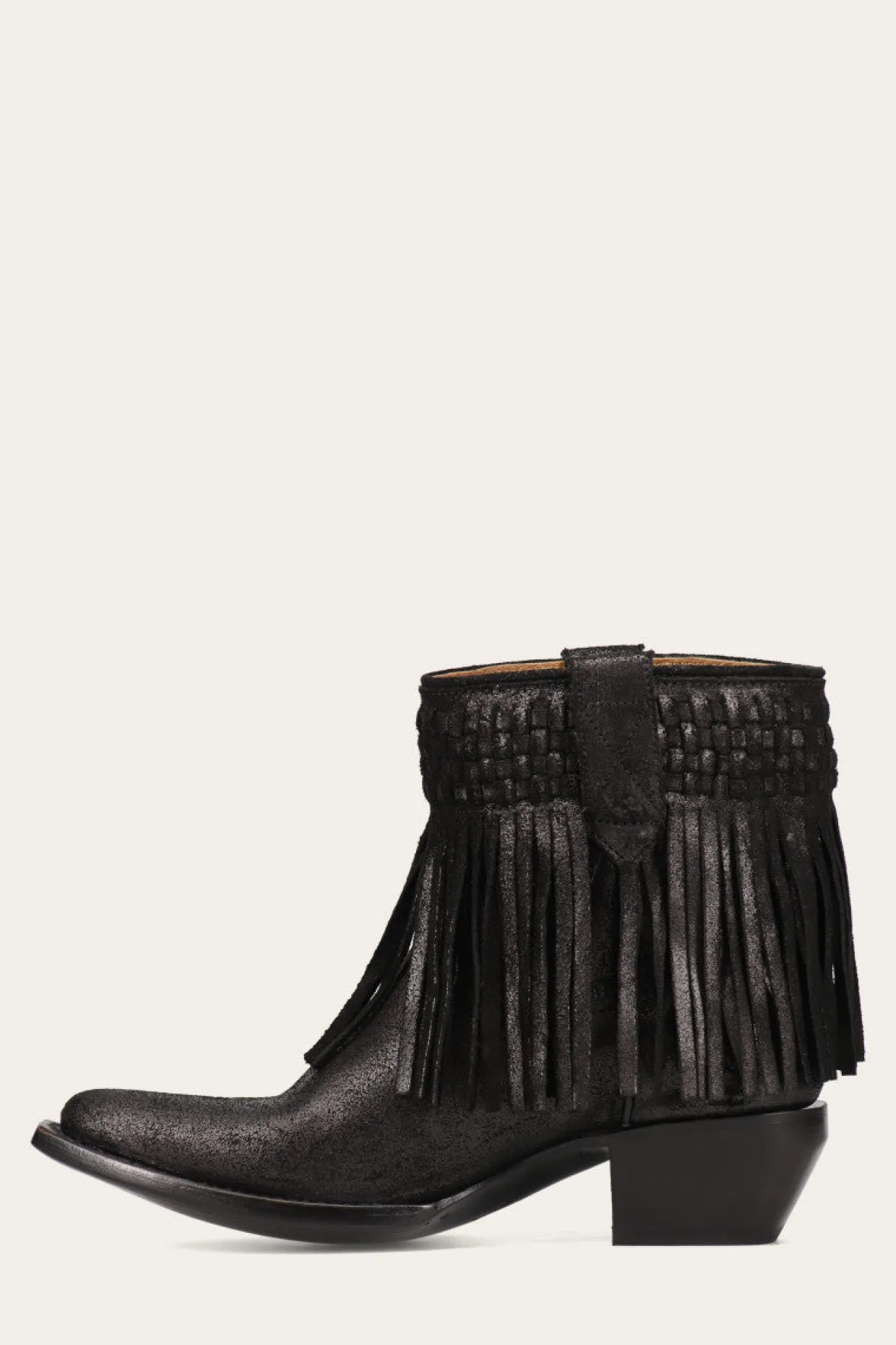 Booties^Frye Sacha Short Fringe Bootie