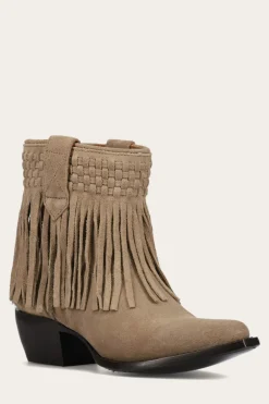 Booties^Frye Sacha Short Fringe Bootie