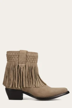 Booties^Frye Sacha Short Fringe Bootie
