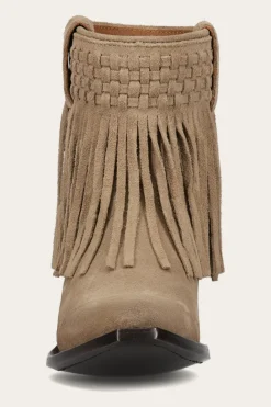Booties^Frye Sacha Short Fringe Bootie