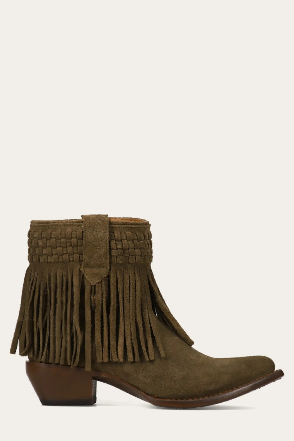 Booties^Frye Sacha Short Fringe Bootie