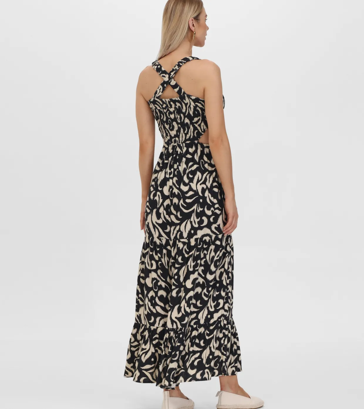Dresses^Frye Smocked Cut Out Maxi Dress Black Beauty Combo