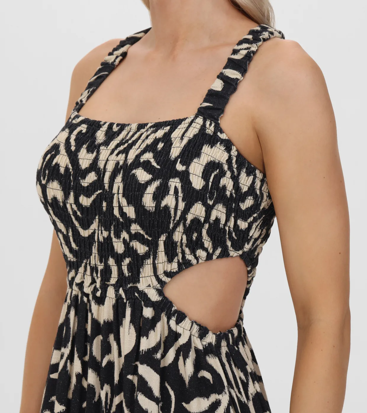 Dresses^Frye Smocked Cut Out Maxi Dress Black Beauty Combo