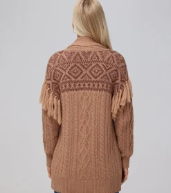Tops^Frye Southwestern Cable Cardigan Brown