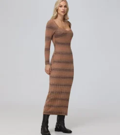 Dresses^Frye Sweetheart Neck Space Dye Sweater Dress Brown