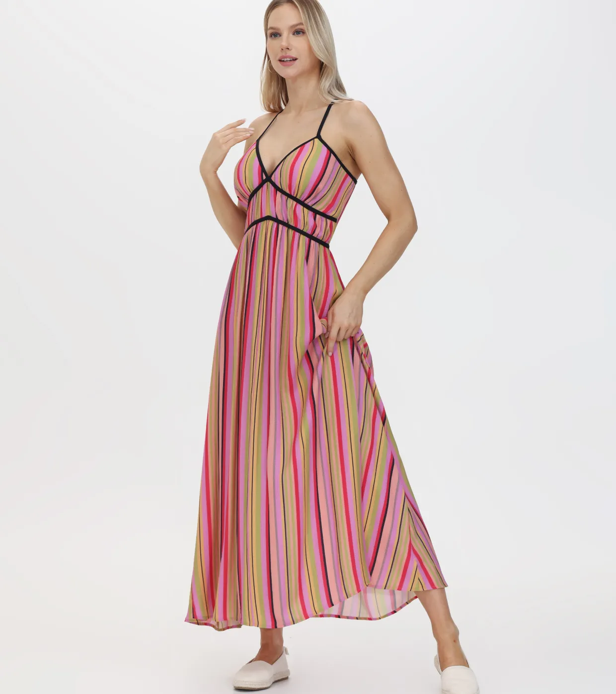 Dresses^Frye Vibrant Maxi Dress Multi Stripe Combo